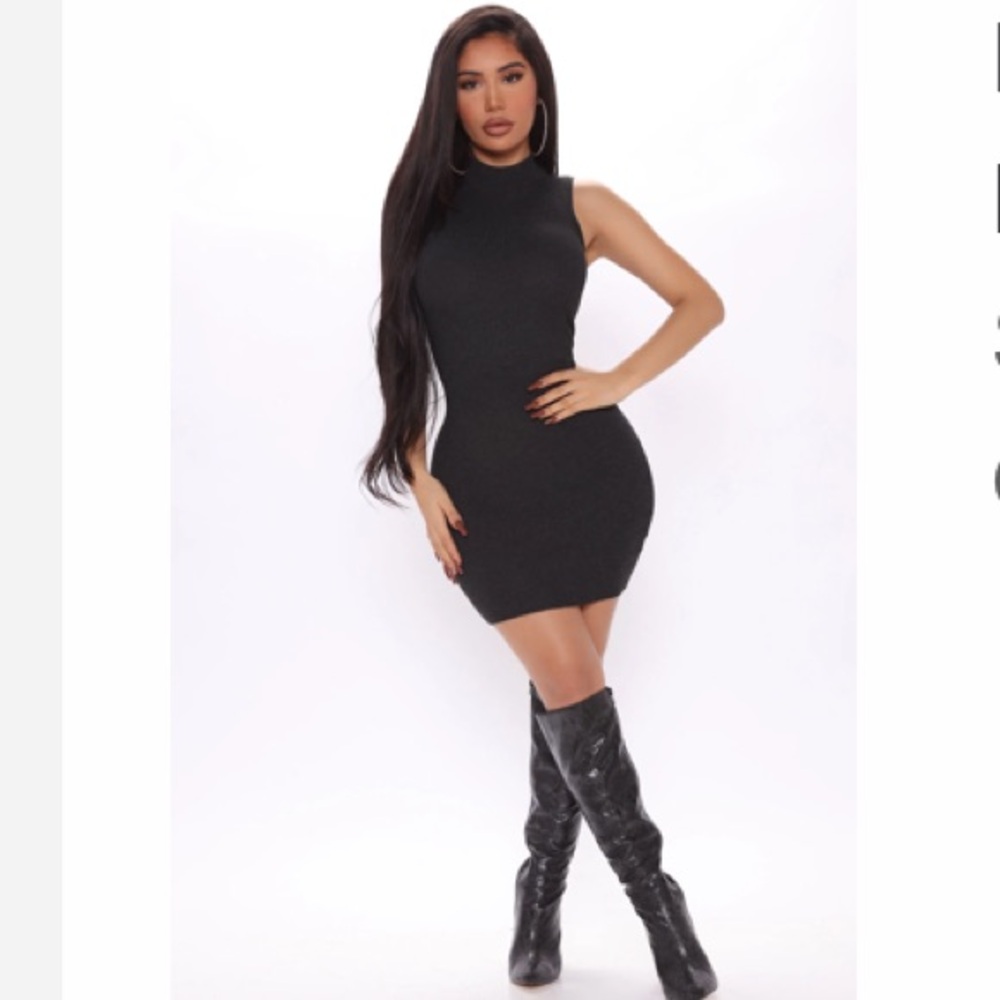 Fashion Nova Dark Gray Ribbed Dress